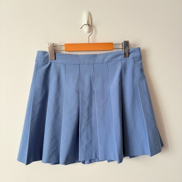 Aritzia Sunday Best Olive Micro Skirt Pleated High Rise Blue Size 10 - Picture 4 of 8